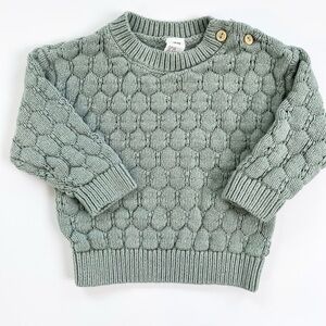 H&M‎ Green Knit Sweater with Button Accent